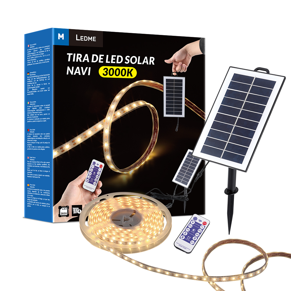 Pack de Fita LED solar Smd2835 300L 3000K - 5 metros