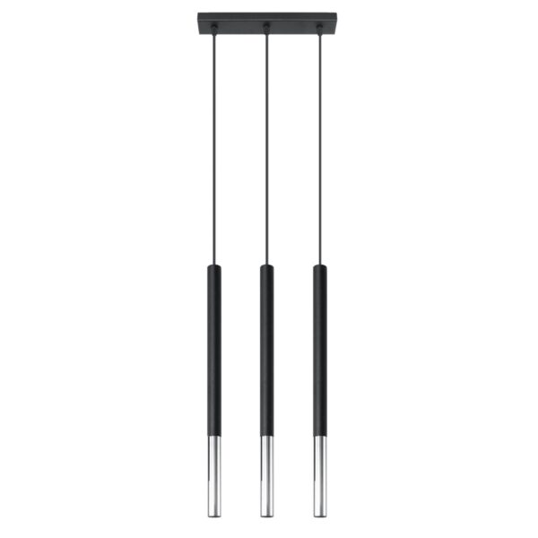 Candeeiro Suspensão Mozaica 3x G9 Preto/Cromado
