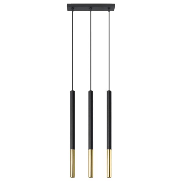 Candeeiro Suspensão Mozaica 3x G9 Preto/Dourado