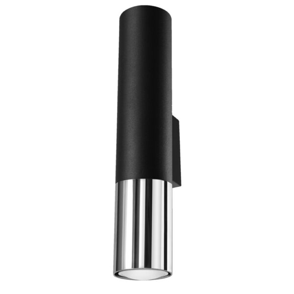 Aplique de Parede Loopez 2x GU10 Preto/Cromado