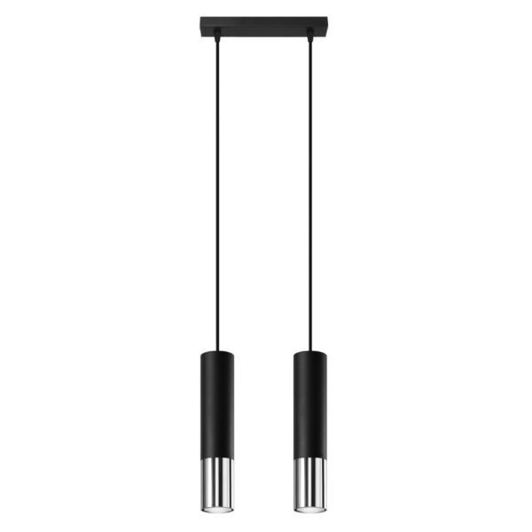 Candeeiro Suspensão Loopez 2x GU10 Preto/Cromado