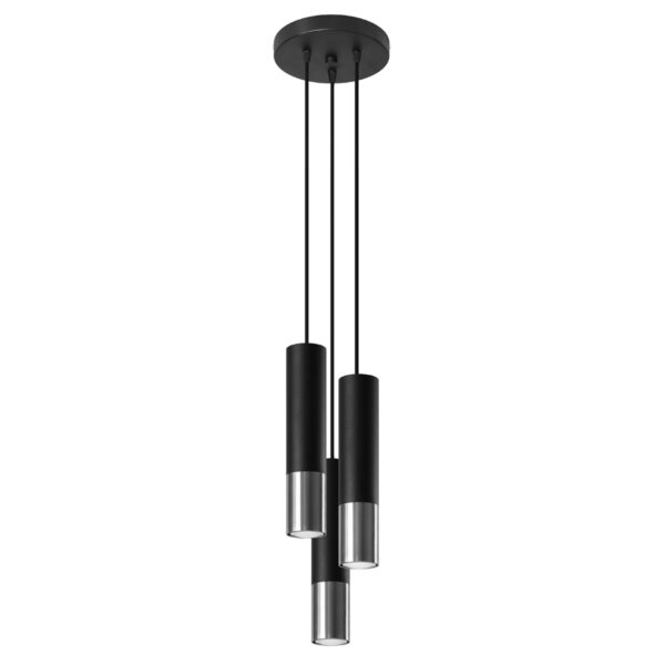 Candeeiro Suspensão Loopez 3x GU10 Preto/Cromado