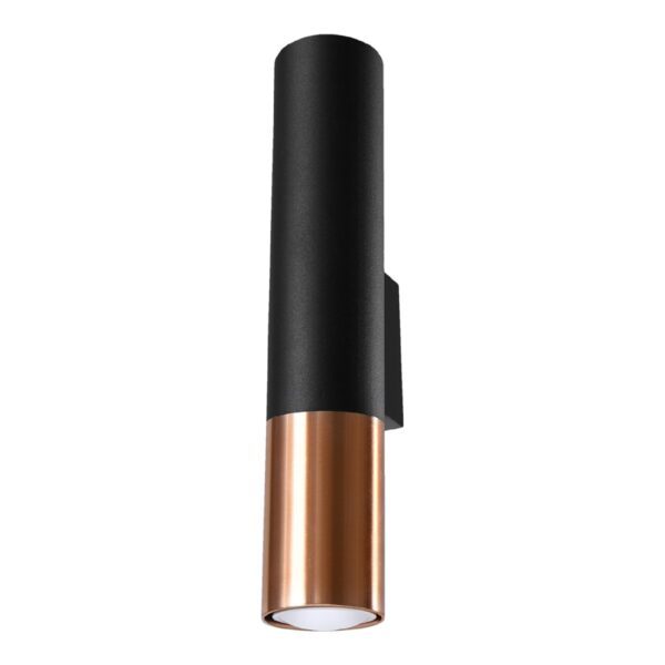 Aplique de Parede Loopez 2x GU10 Preto/Cobre