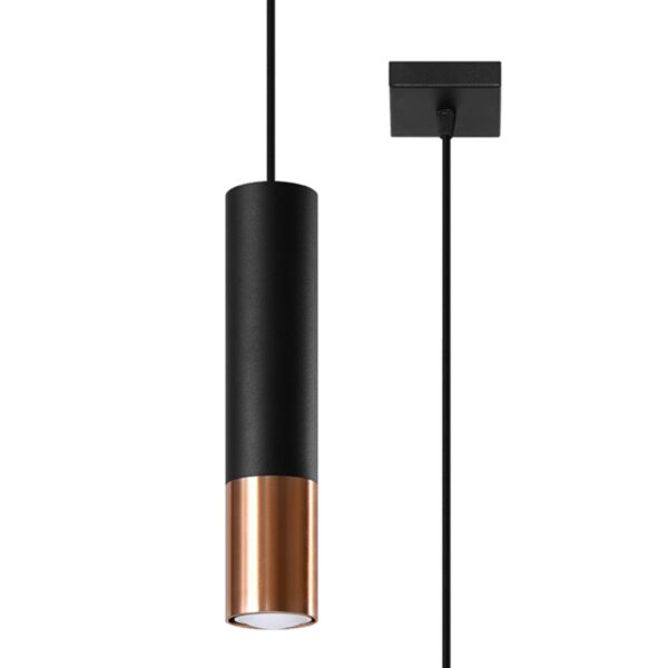 Candeeiro Suspensão Loopez 1x GU10 Preto/Cobre