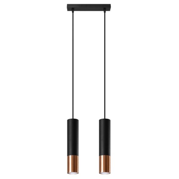 Candeeiro Suspensão Loopez 2x GU10 Preto/Cobre