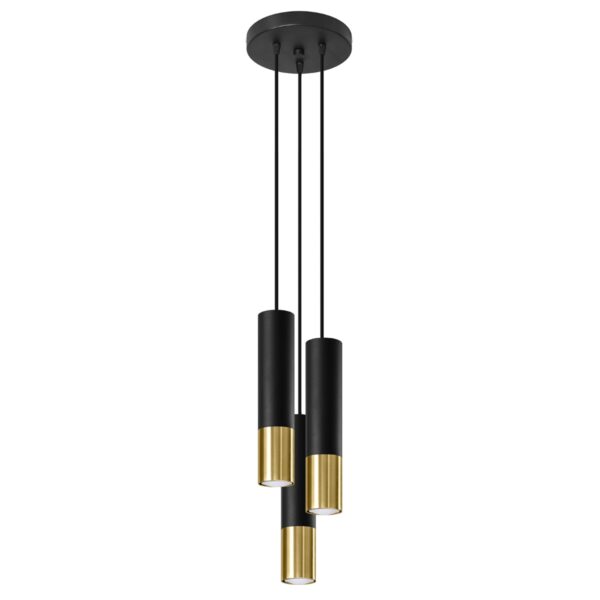 Candeeiro Suspensão Loopez 3x GU10 Preto/Dourado