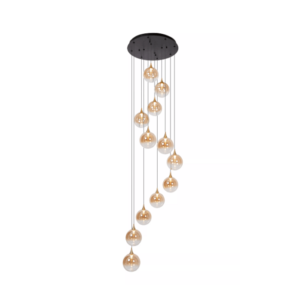 Candeeiro Suspensão Gisela 12x3.6W Preto 2700K (13494/44/62)