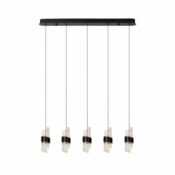 Candeeiro Suspensão Kligande 5x8W Preto 2700K (13496/35/30)