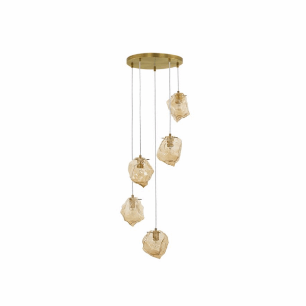 Candeeiro Suspensão Odelle 5x E14 Dourado (9009255)