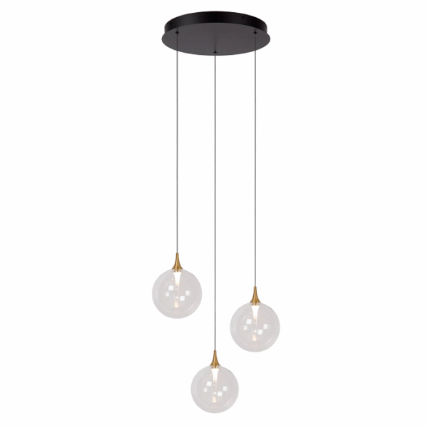 Candeeiro Suspensão Gisela 3x 4.3W Preto 2700K (13494/11/60)