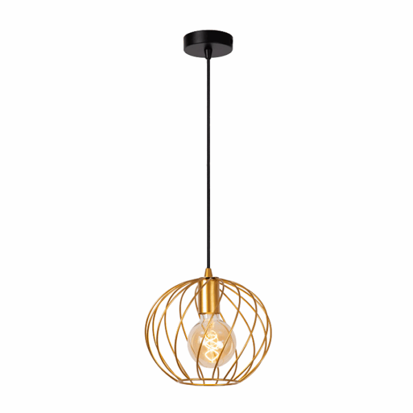 Candeeiro Suspensão Danza 1x E27 Preto/Dourado (21428/25/02)