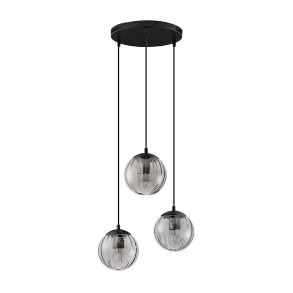 Candeeiro Suspensão Abbacus 3x E27 Preto (9236317)