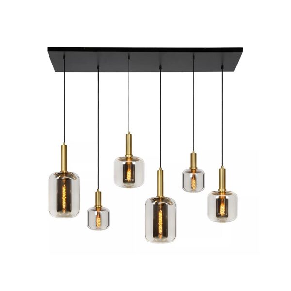 Candeeiro Suspensão Joanet 6xE27 Preto/Dourado (45494/06/65)