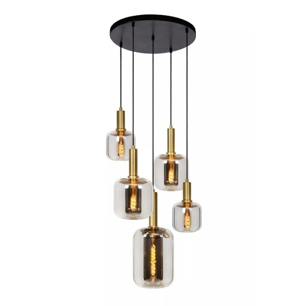 Candeeiro Suspensão Joanet 5xE27 Preto/Dourado (45494/15/65)