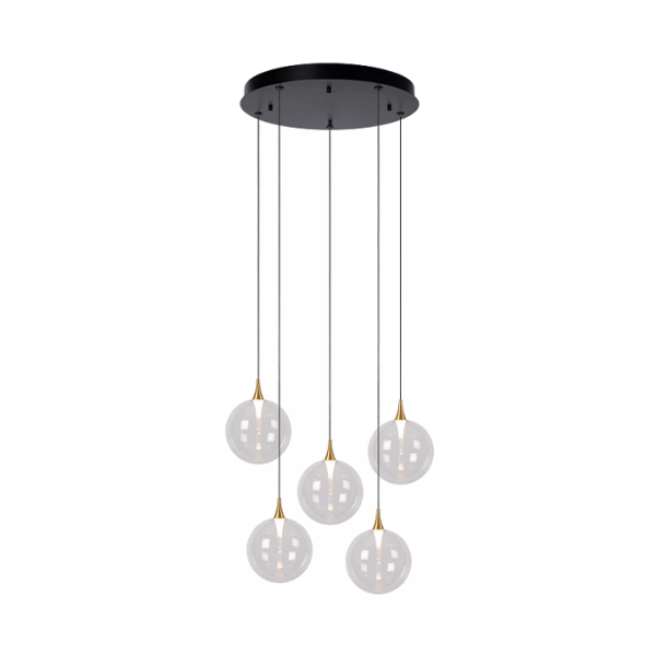 Candeeiro Suspensão Gisela 5x 3.8W Preto 2700K (13494/18/60)