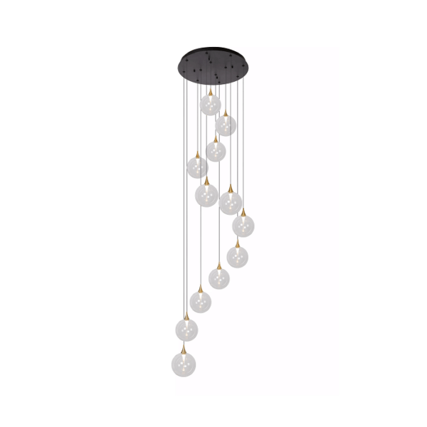 Candeeiro Suspensão Gisela 12x3.6W Preto 2700K (13494/44/60)