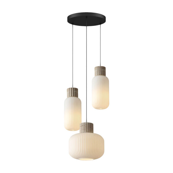 Candeeiro Suspensão Regina 3x E27 Preto/Branco (101395193)