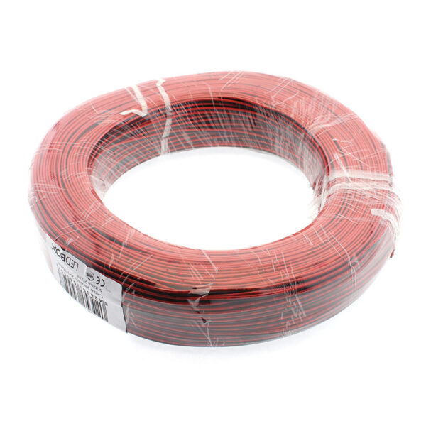Cabo Eléctrico Paralelo 2x0.50mm 100m Preto/Vermelho