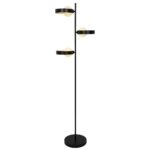 Candeeiro de pé 3L ARIANNA Preto e Dourado 3 X 25W G-9