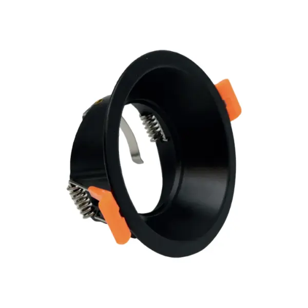 Aro GU10 Fixo Recuado Redondo Preto IP20