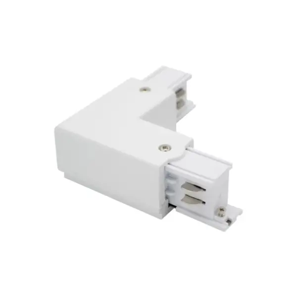 Conector Tipo L Direito para Calha Trifásica Branco