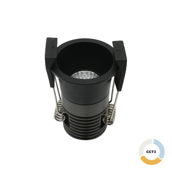 Downlight LED Zentis Fixo Redondo Preto 6W CCT3 IP20