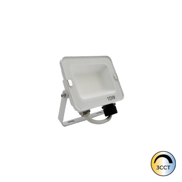 Projetor LED Slim Branco 10W CCT3 IP65