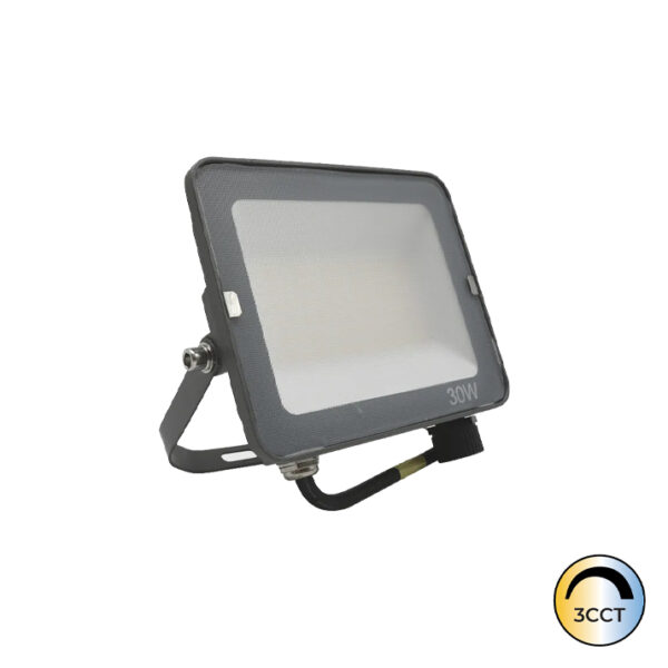 Projetor LED Slim Cinza 30W CCT3 IP65
