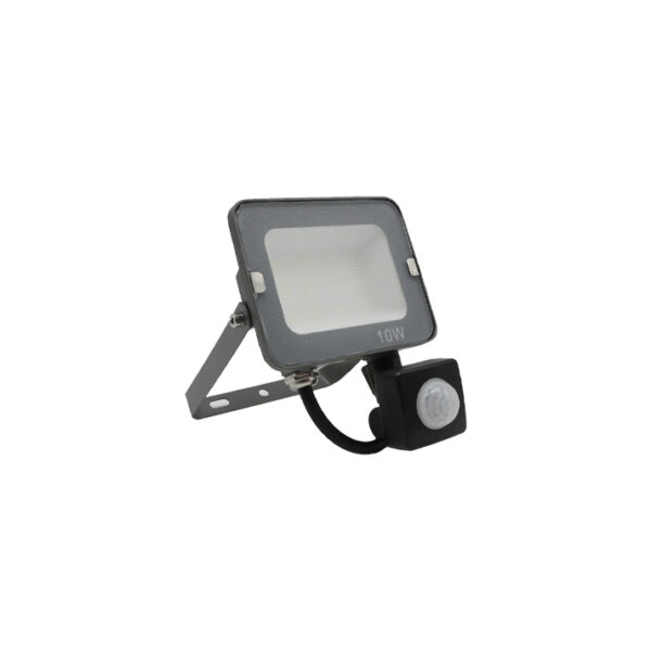 Projetor LED Slim c/Sensor Cinza 10W IP65