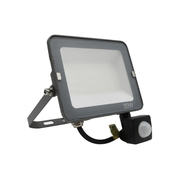 Projetor LED Slim c/Sensor Cinza 30W IP65