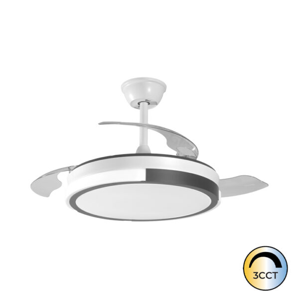 Ventilador LED 36W Motor 32W Branco/Preto CCT3