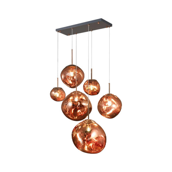 Candeeiro Suspensão Vulcano 6x E27 Cobre