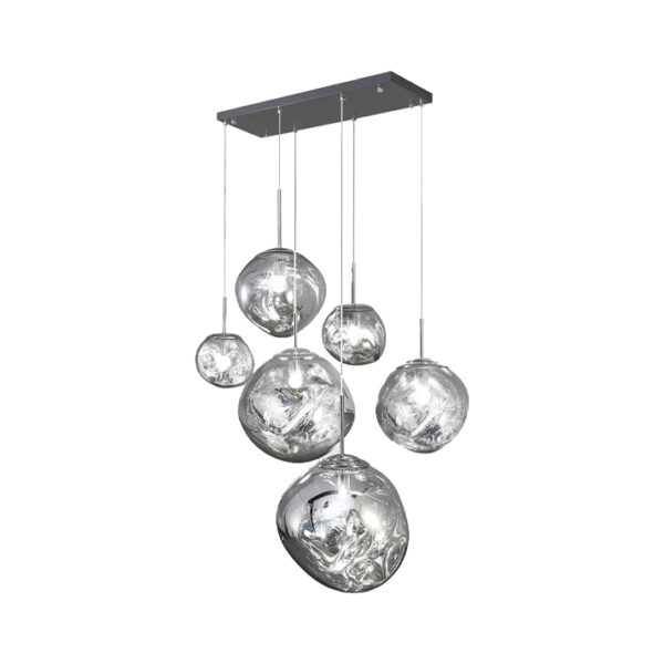 Candeeiro Suspensão Vulcano 6x E27 Prateado