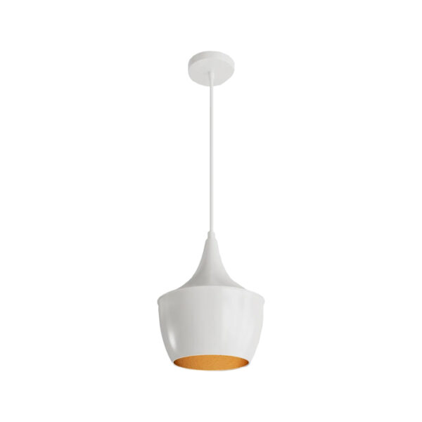 Candeeiro Suspensão Couple 1x E27 Branco/Dourado