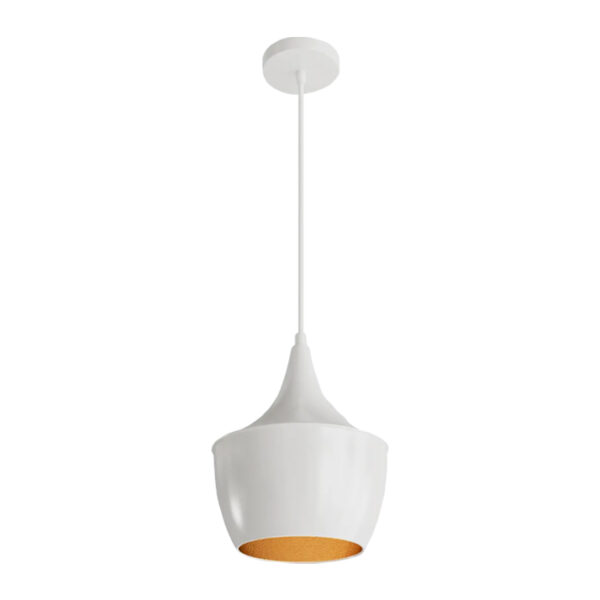 Candeeiro Suspensão Couple 1x E27 Branco/Dourado