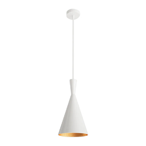 Candeeiro Suspensão Couple 1x E27 Branco/Dourado