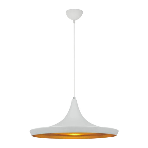 Candeeiro Suspensão Couple 1x E27 Branco/Dourado