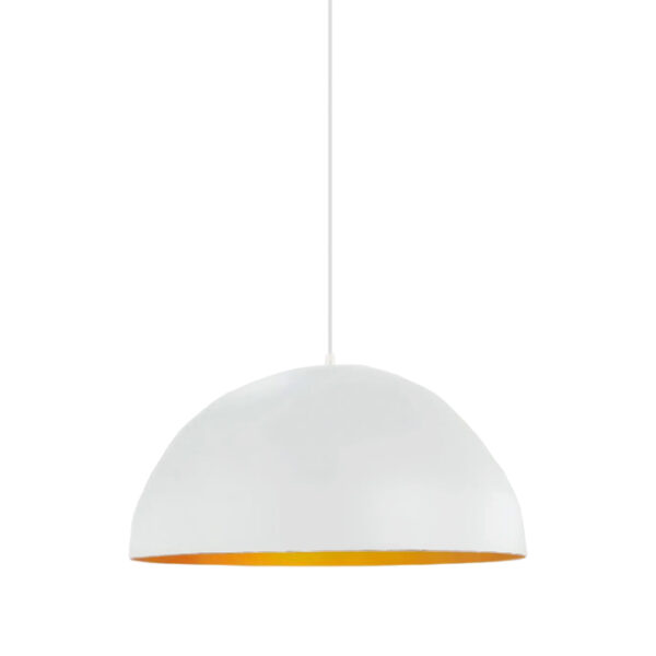 Candeeiro Suspensão Couple 1x E27 Branco/Dourado