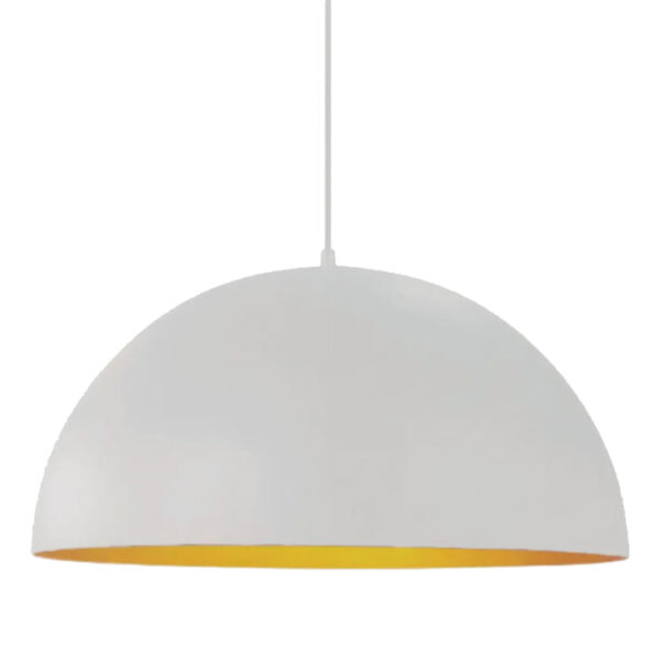 Candeeiro Suspensão Couple 1x E27 Branco/Dourado