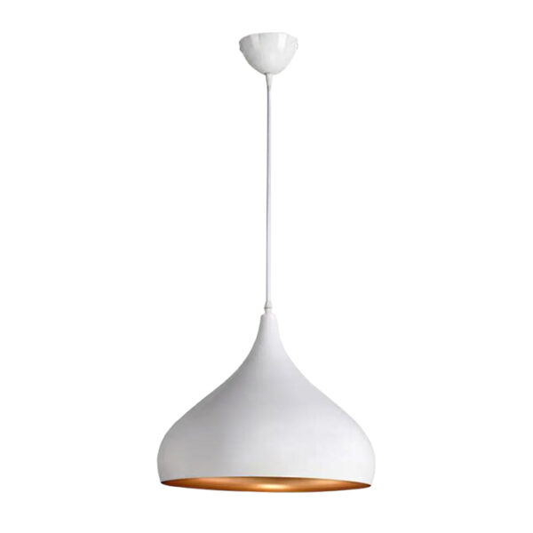Candeeiro Suspensão Couple 1x E27 Branco/Dourado