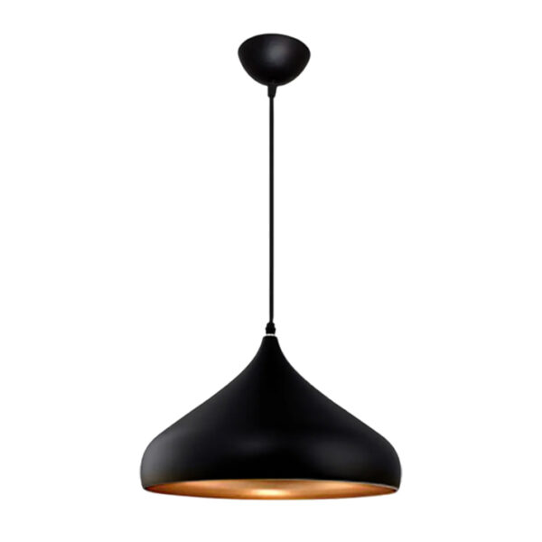 Candeeiro Suspensão Couple 1x E27 Preto/Dourado