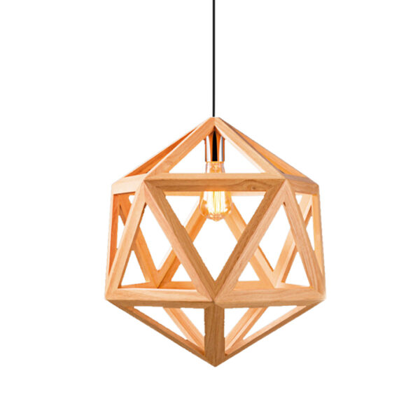 Candeeiro Suspensão Wood 1x E27 Madeira