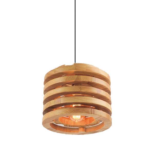 Candeeiro Suspensão Wood 1x E27 Madeira
