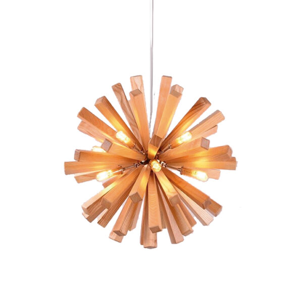 Candeeiro Suspensão Wood 10x G9 Madeira