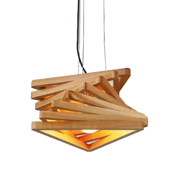 Candeeiro Suspensão Wood 1x E27 Madeira