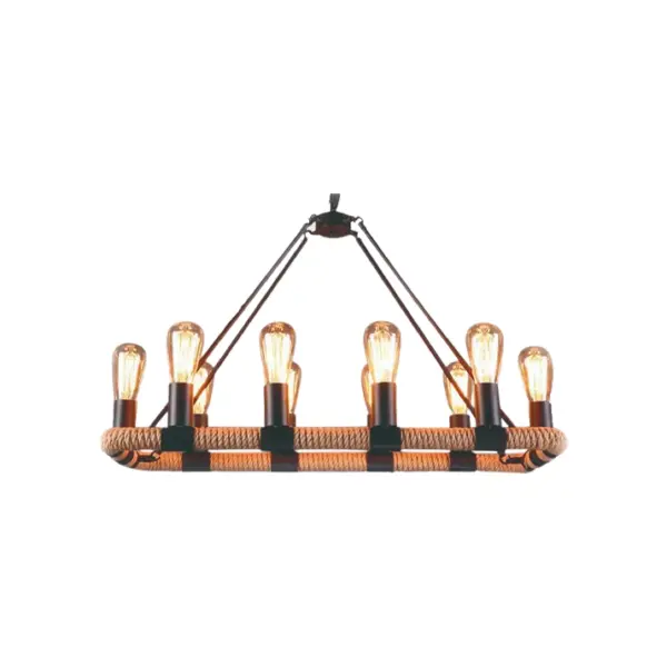 Candeeiro Suspensão Vintage 10x E27 Preto