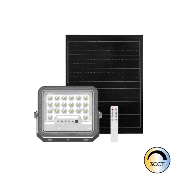 Projetor LED Solar C/Comando Cinza 50W CCT3 IP65
