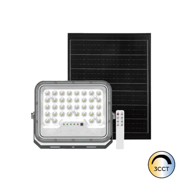 Projetor LED Solar C/Comando Cinza 100W CCT3 IP65