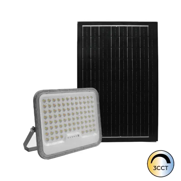 Projetor LED Solar C/Comando Cinza 300W CCT3 IP65