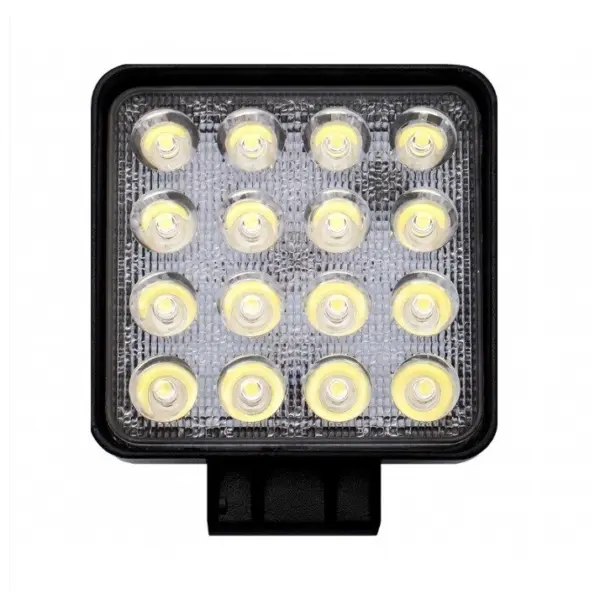 Projetor LED Quadrado Offroad 5V - 80V DC 48W 6000K IP67
